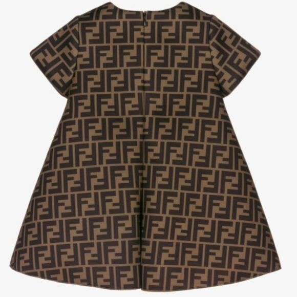 FENDI Little Girl's & Girl's Neoprene All‎ Over Logo Dress - Picture 2 of 9